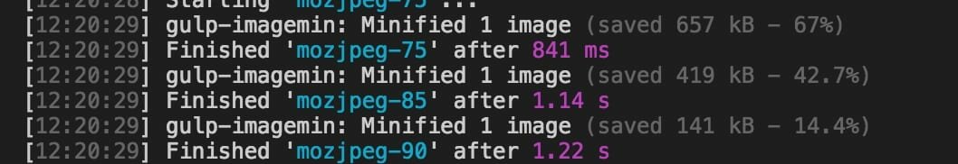 mozjpeg being run from the command-line