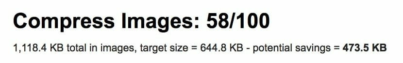 image compression recommendations from webpagetest