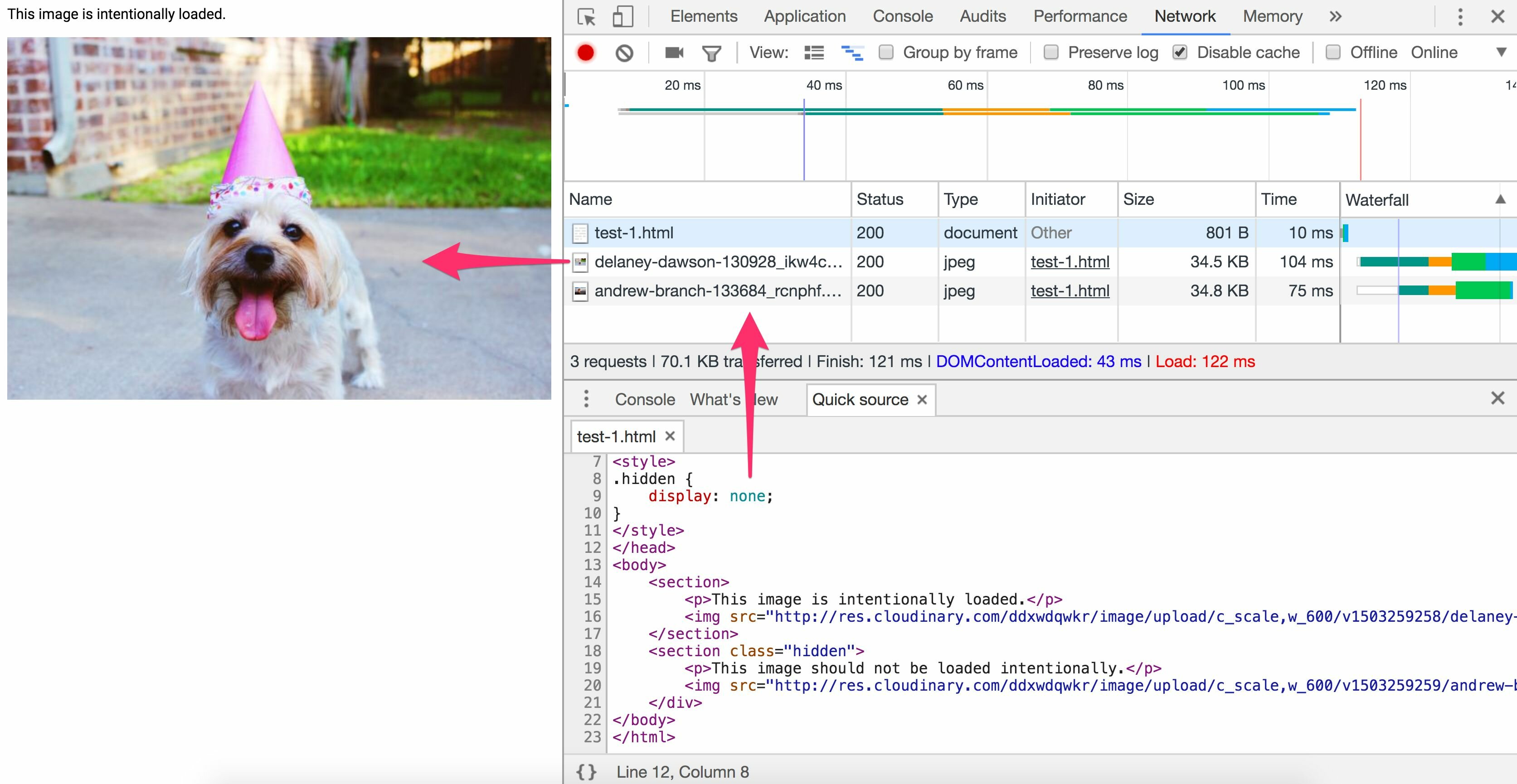 Images hidden with display:none still get fetched