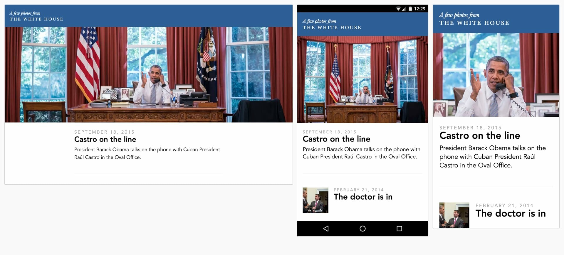responsive art direction in action, adapting to show more or less of an image in a cropped manner depending on device